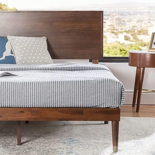 Zinus Raymond Wood Platform Bed Frame With Adjustable Wood Headboard / Solid Wood Foundation / Wood Slat Support / No Box Spring Needed / Easy Assembly, Full #TOP2