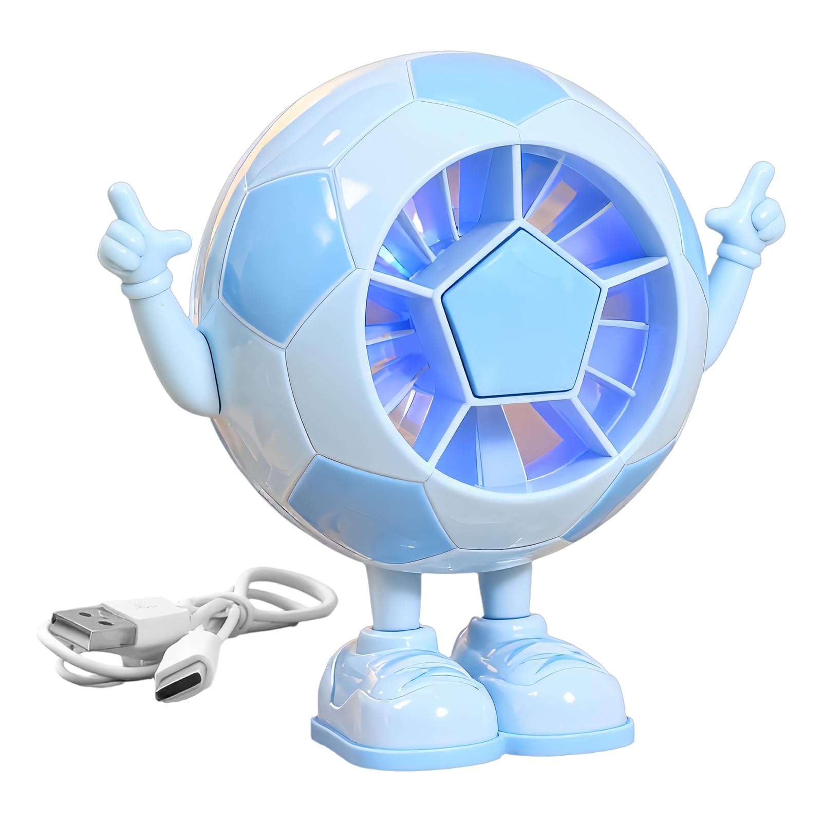 FROMCEO Stylish Football Shape Individual Fan Tabletop Fan with Adjustable Speed Cooling Technology and Light Texture Quiet Cooling