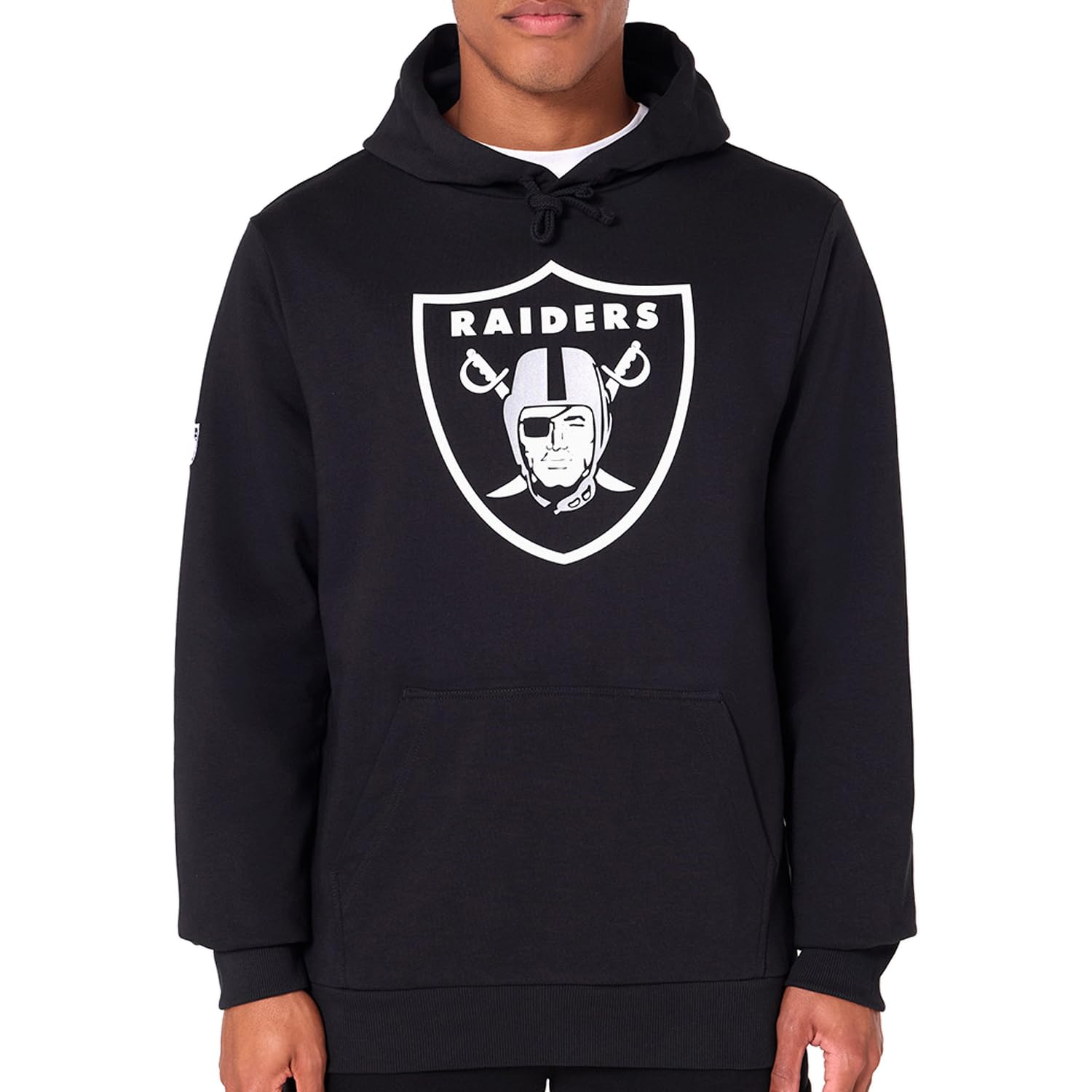 New Era Las Vegas Raiders NFL Team Logo Hoody Black Hooded Jumper, Las Vegas Raiders #35652, XL