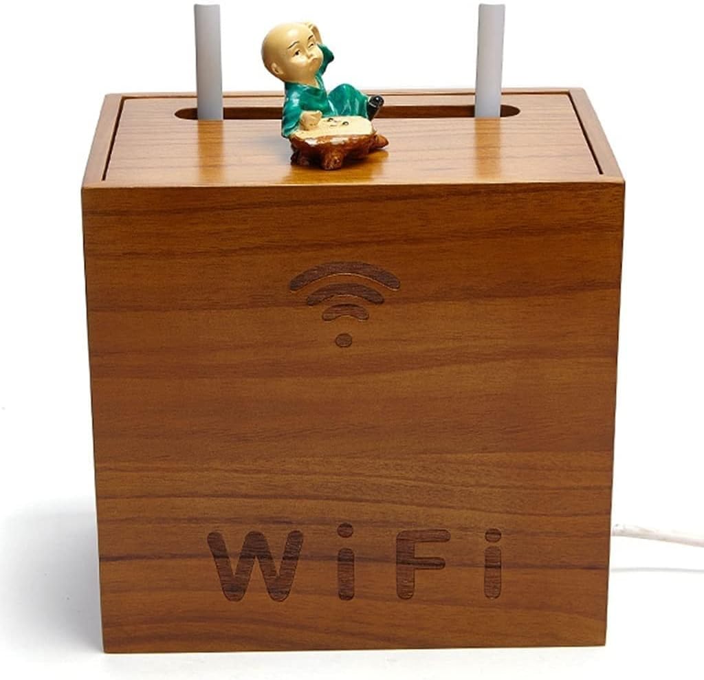Wooden Wireless WiFi Router Storage Box Modem Router Cover