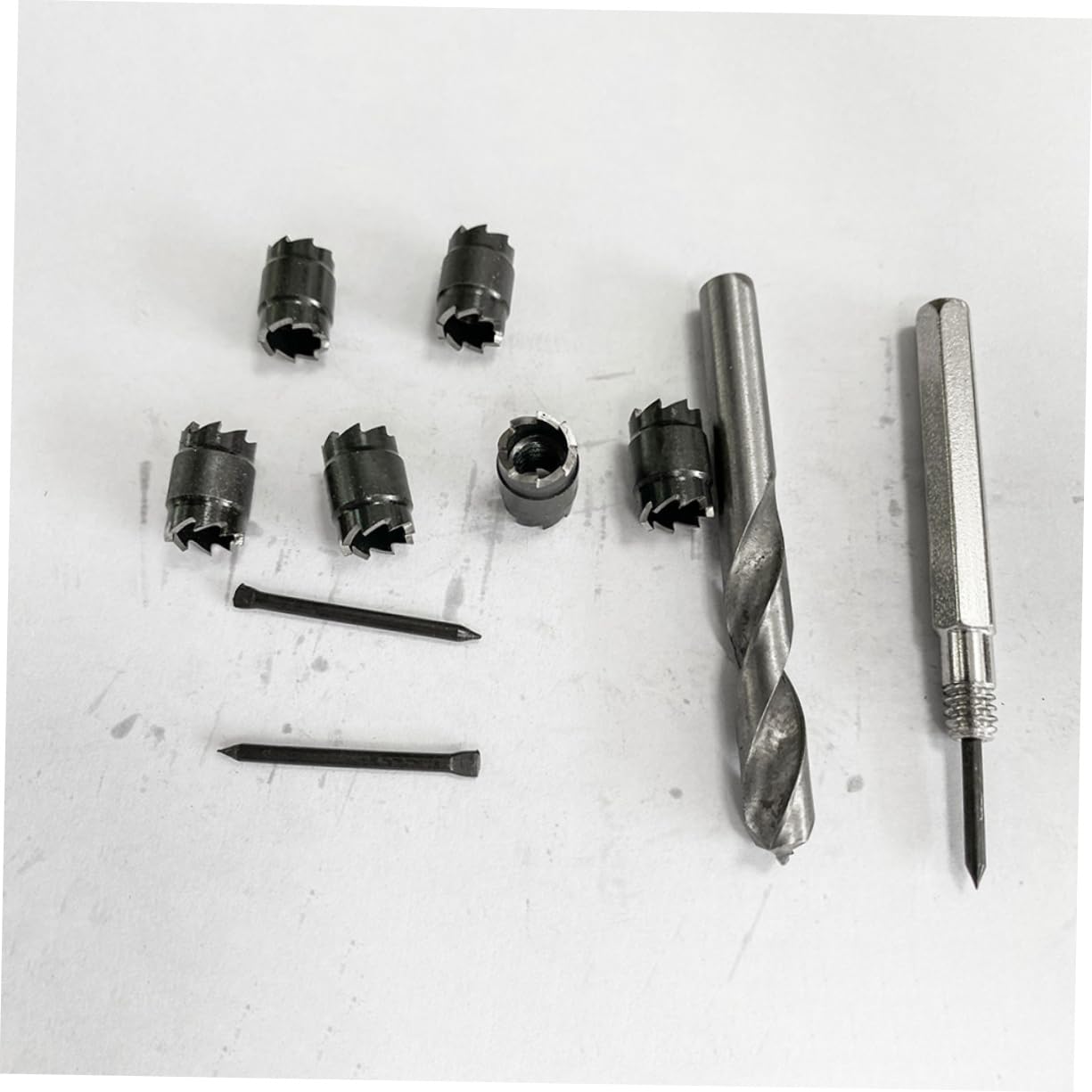 9Pcs High Speed Steel Spot Weld Cutter Drill Bit Set, Hex Shank