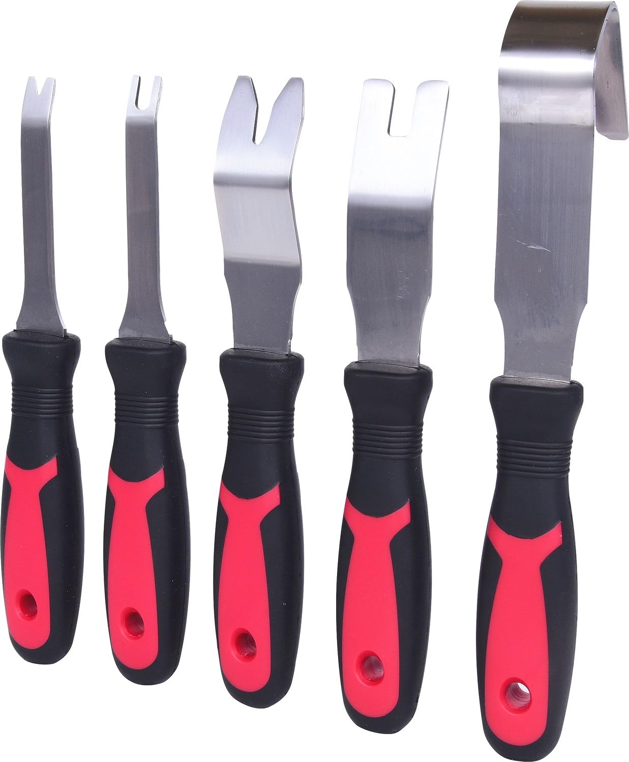 KS Tools 911.8190 Juego de sacagrapas y cuchillas, 5 pzs | Juego de 5 herramientas para quitar molduras de puerta