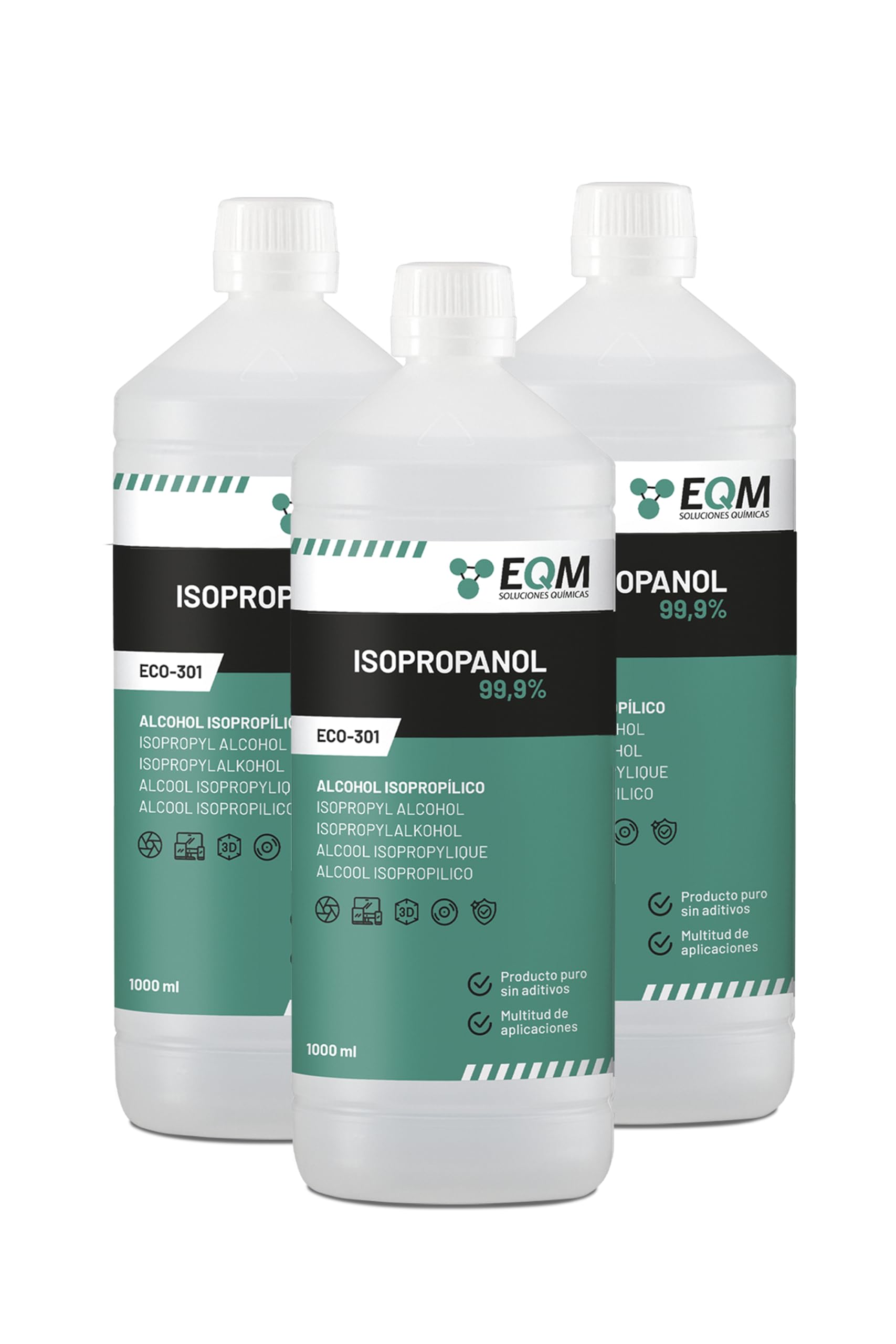 EQM - ECO-301 - Alcohol Isopropílico 99,9% - 500 ML - Isopropanol - Limpieza componentes electrónicos, objetivos y pantallas - Limpieza de resinas en impresión 3D - Limpiacristales y desengrasante — view 9