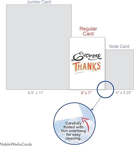 Miniatura 4 de The Best Card Company - Tarjeta de felicitación de agradecimiento con sobre de 5 x 7 pulgadas (1 tarjeta) Palabras de agradecimiento C9633BTYG