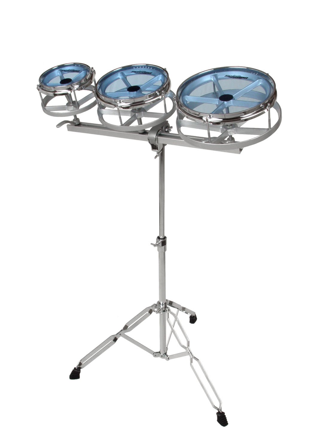 XDrum Rototoms - 6", 8", 10" Percussion Trommeln für Schlagzeug - Doppelstrebige Hardware und verstellbarer Ständer - Silber