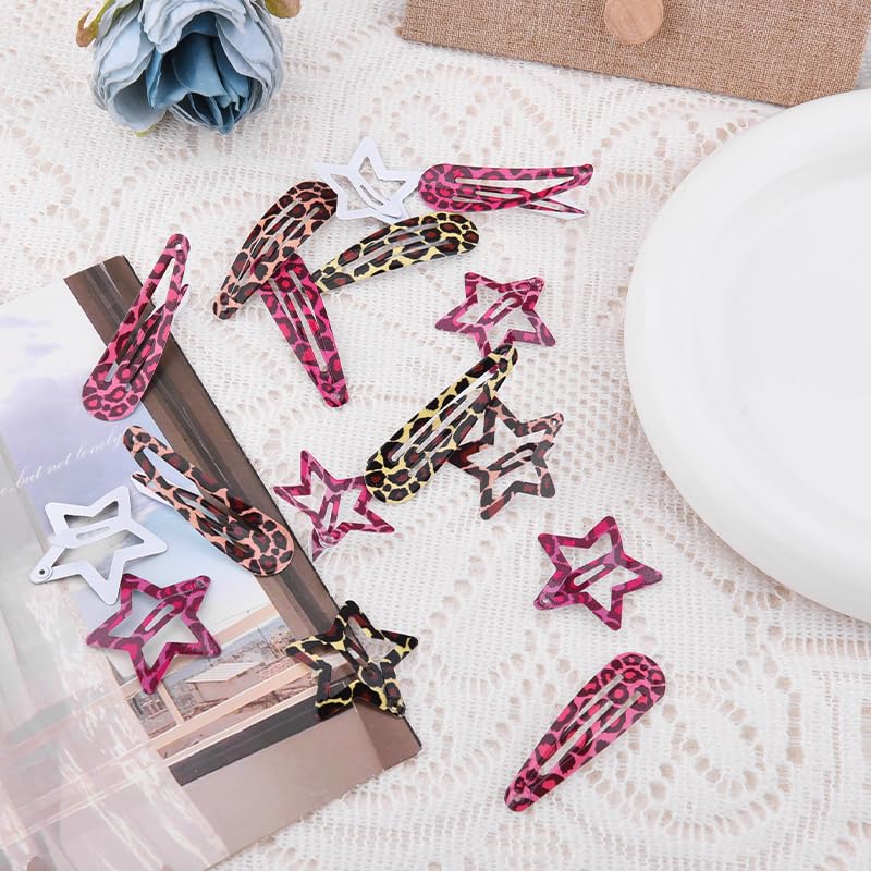 Pinzas de pelo estilo Y2K con estampado de leopardo 16 pzas miniatura 2