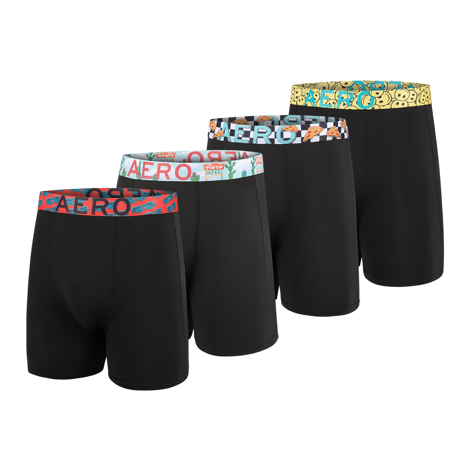 AEROPOSTALE Mens Boxer Briefs 4 Pack Poly Spandex Performance Boxer Briefs Underwear