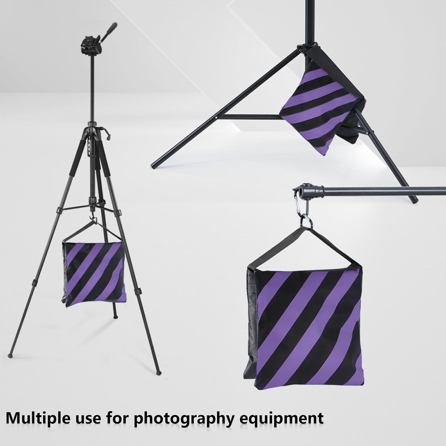 ABCCANOPY Photography Sandbag for Video Stand, Heavy Duty Weight Bags for Light Tripod, Camping Chair, 4 Packs (Purple) No Sand