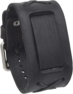 Nemesis FXB-KK Charcoal 39mm Wide 20mm Lug Width Wide Leather Watch Cuff Band