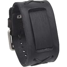 Nemesis FXB-KK Charcoal 39mm Wide 20mm Lug Width Wide Leather Watch Cuff Band