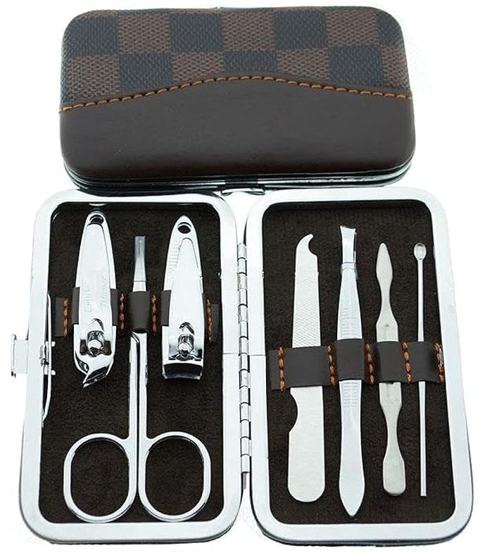 SHOPOLIFE 7 in 1 Stainless Steel Professional Manicure & Pedicure Kit For Women and Men with Beauty Tools Leather Case (1 Pc - Multi Color and Design)-picture-33