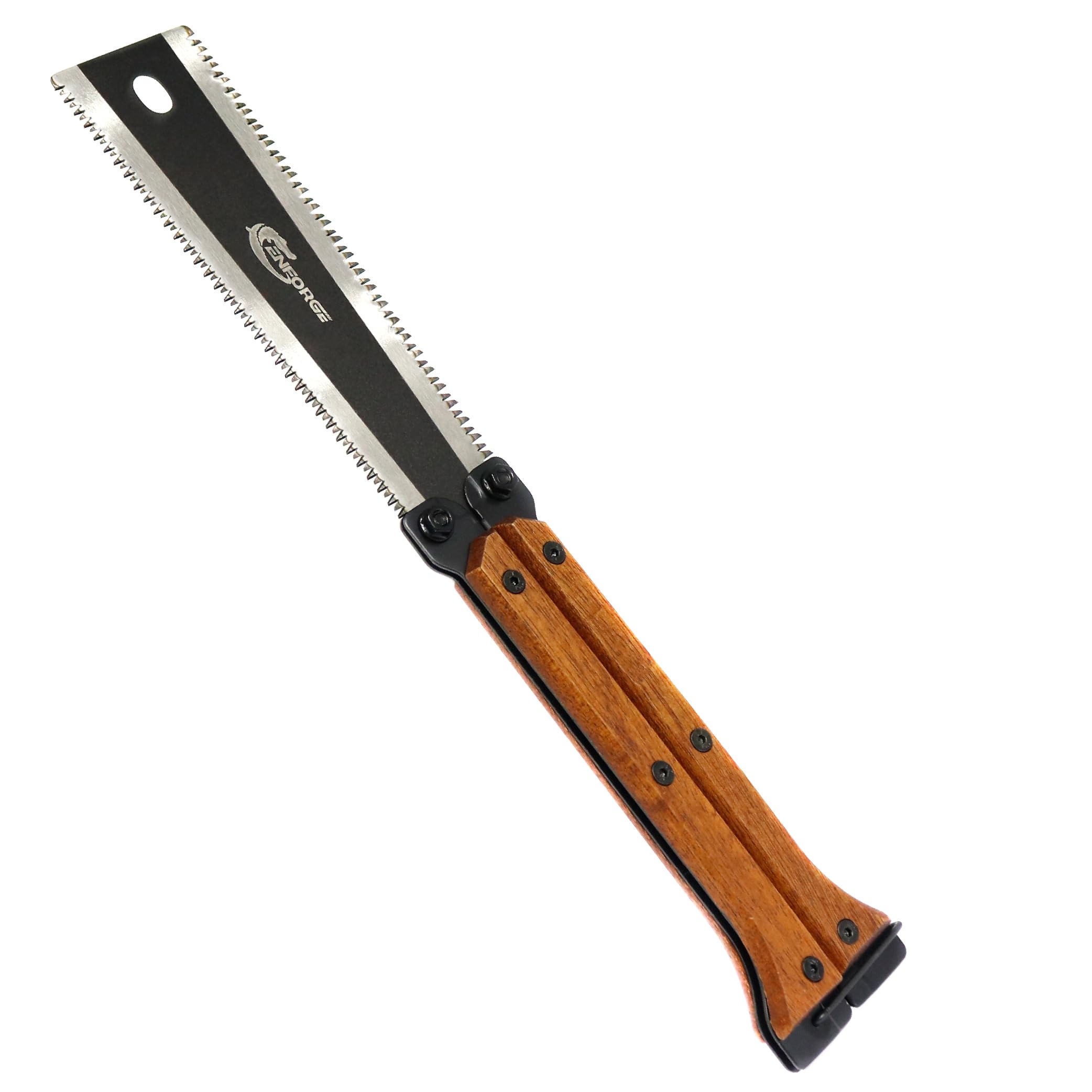 Cenforge Japanese Folding Saw, 30 cm with Double Edges (15 cm Blade), 10/12 TPI, SK5 Material, Carpenter Saw, Folding Handsaw for Wood Cutting