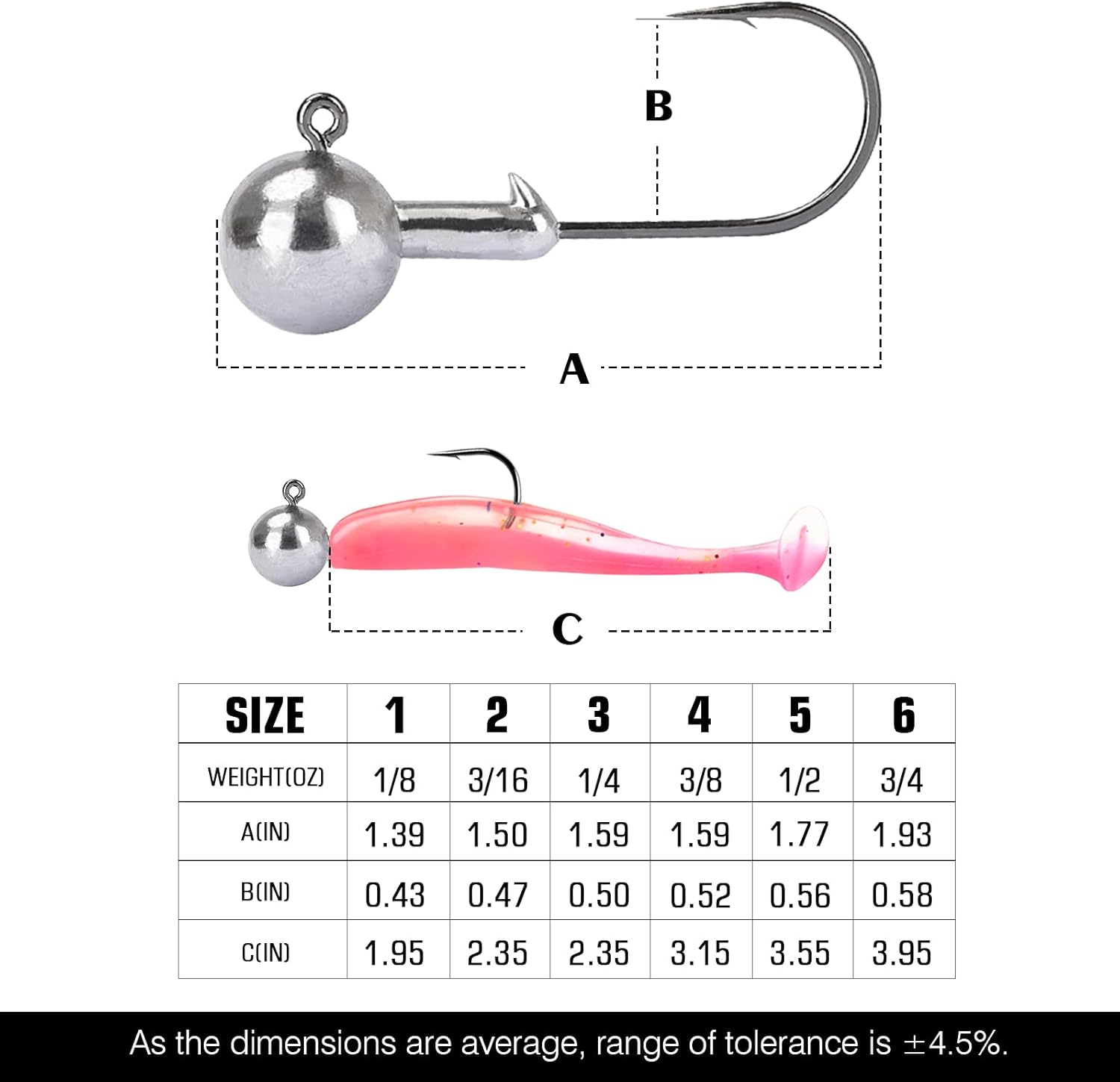 Atibin Barb Saltwater Jig Head Hook Bass Freshwater Jigs Hook Lead Round Ball Fishing Jig Lead Tackle Sharp : Sports & Outdoors