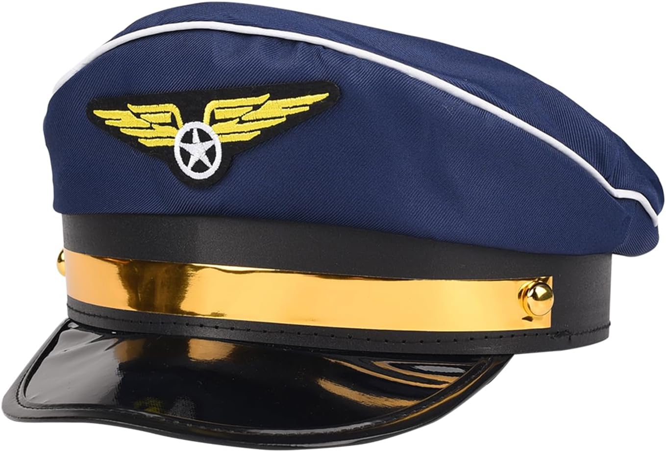 Lezevn Pilot Hat Airline Captain Cap Halloween Pilot Fancy Dress Accessory Pilot Party Theme Hats Caps Airline Pilot Costume Accessory