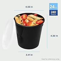 Vista 62 de Karat [24oz - 240 ct] Contenedores redondos moldeados por inyección de PP transparentes con tapas