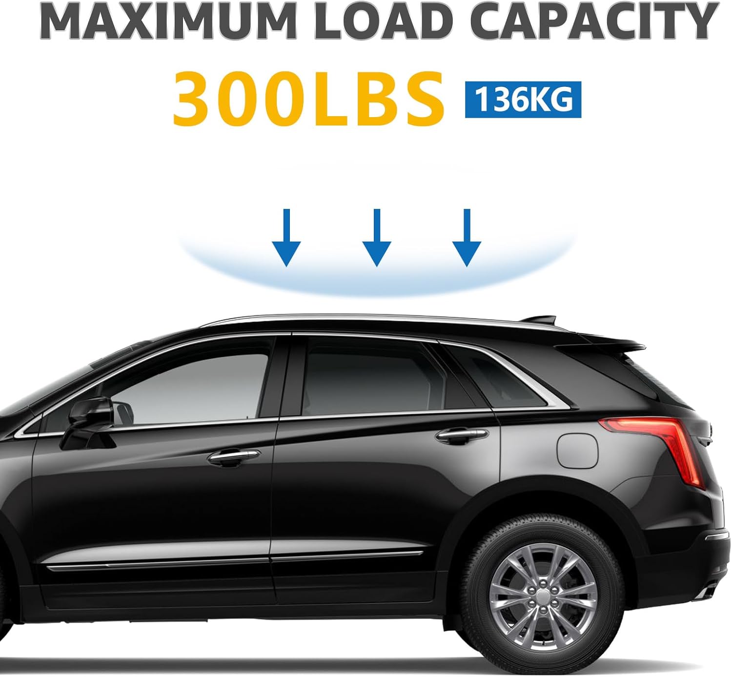 Roof Rack Cross Bars Compatible with Cadillac XT5 2017-2026, Adjustable Aluminum Heavy Duty 300 LBS Anti-Theft Lock Cargo Carrier Rooftop Crossbar Accessories for Bike, Basket, Snowboard,Luggage,Kayak