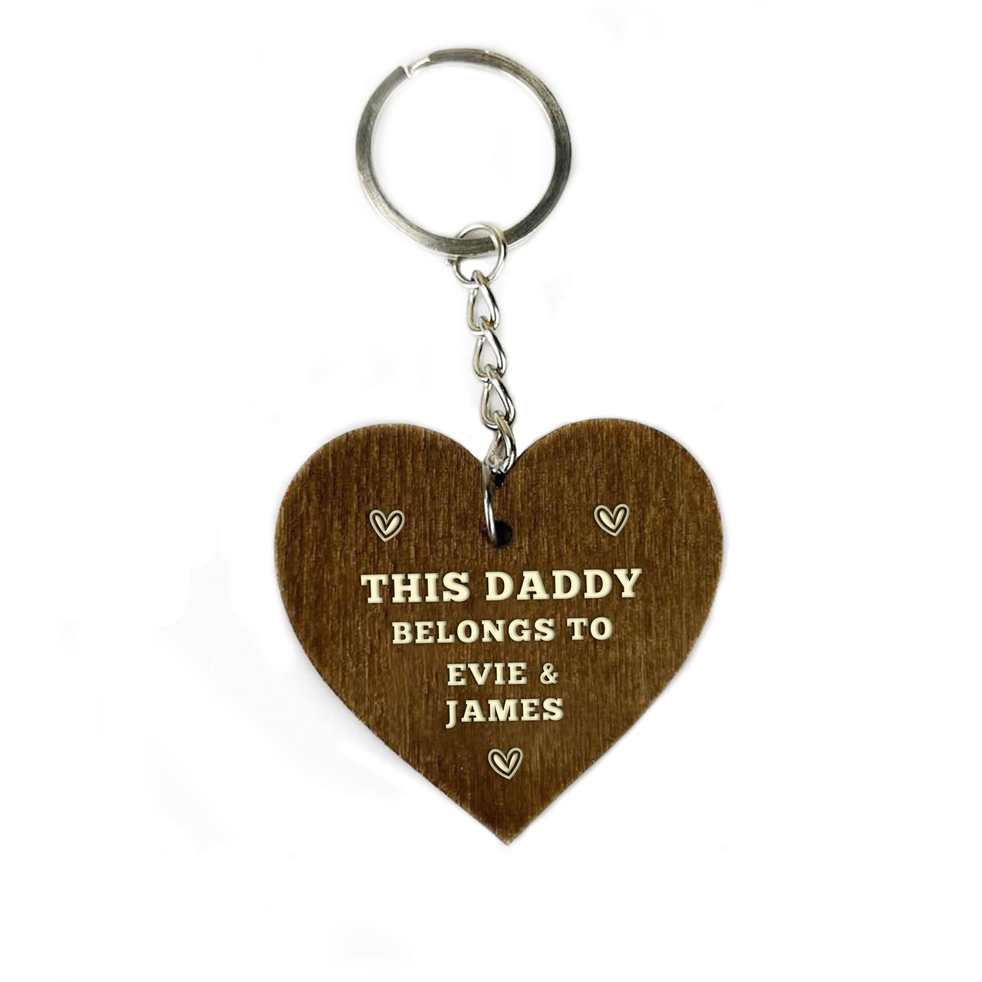 RED OCEAN Personalised Fathers Day Gift Birthday Gift For Him Keyring Daddy Gift From Daughter Son