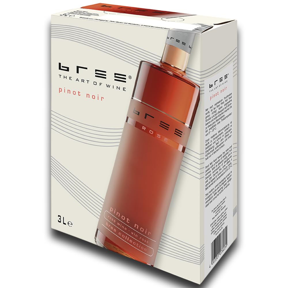 Bree Pinot Noir Rosé QbA, feinherb, Bag-in-Box, sortenreines Weinpaket + VINOX Winecards (4x3,0l)