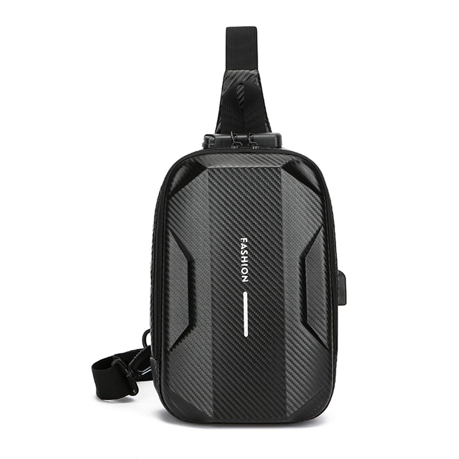 FANDARE Antifurto Zaino Monospalla Uomo Borsa a tracolla viaggio EVA Impermeabile Borsa a spalla con USB Borsa messenger Ragazzo Borsa Bandoliera Escursionismo Zaino asimmetrico Viaggio Sling Bag