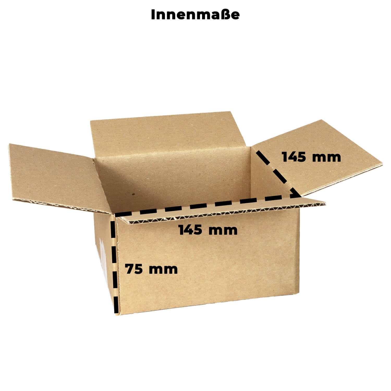 smiley pack 300 Stück Faltkartons 150 x 150 x 80 mm KK05 braun Versandkarton Verpackungskartons 15 x 15 x 8 cm aus Wellpappe 1 wellig Karton Pappkarton Versandbox Paket Päckchen