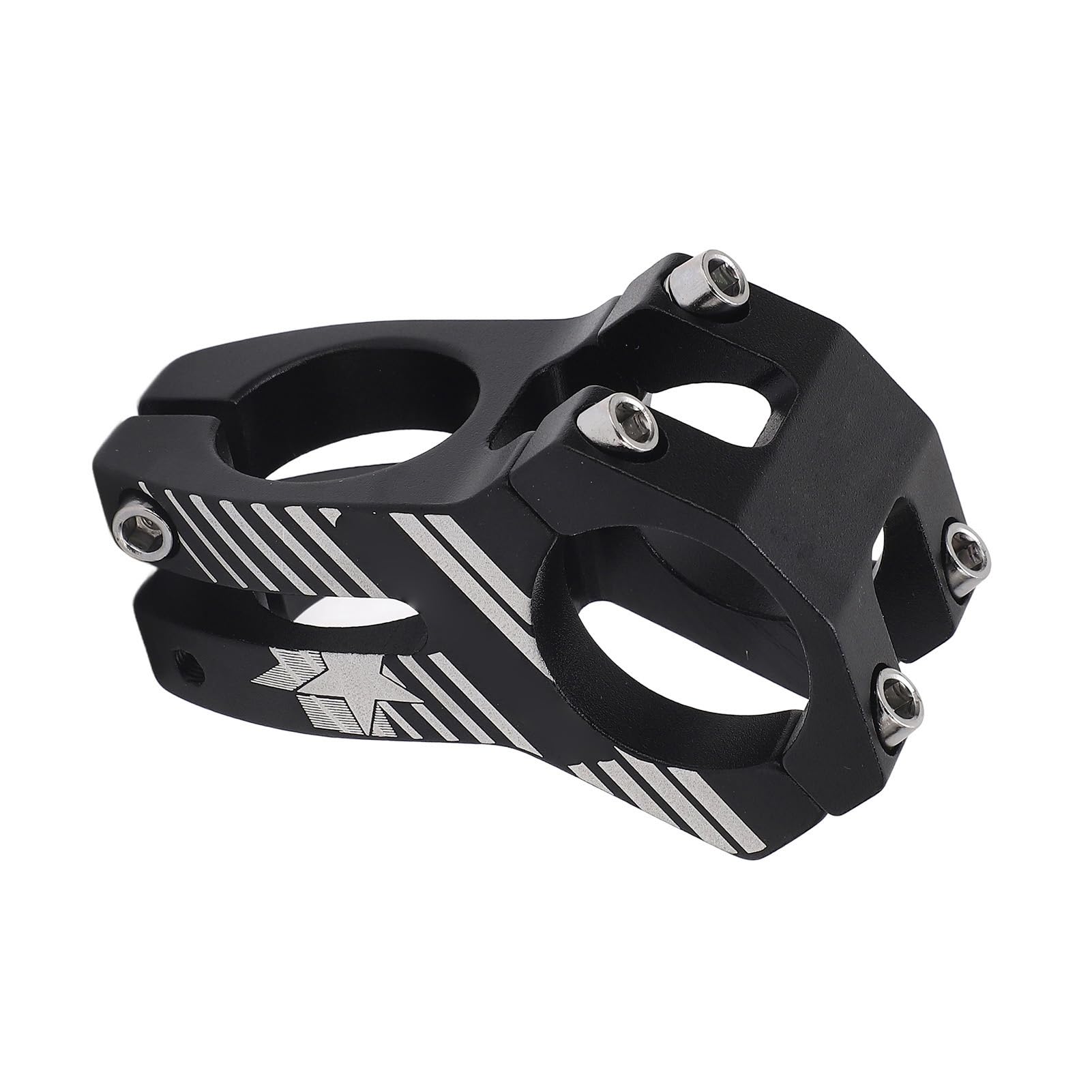 Mostek 31,8 mm, trzonek rowerowy ze stopu aluminium, kierownica rowerowa do roweru górskiego, rower szosowy, BMX, (czarny)