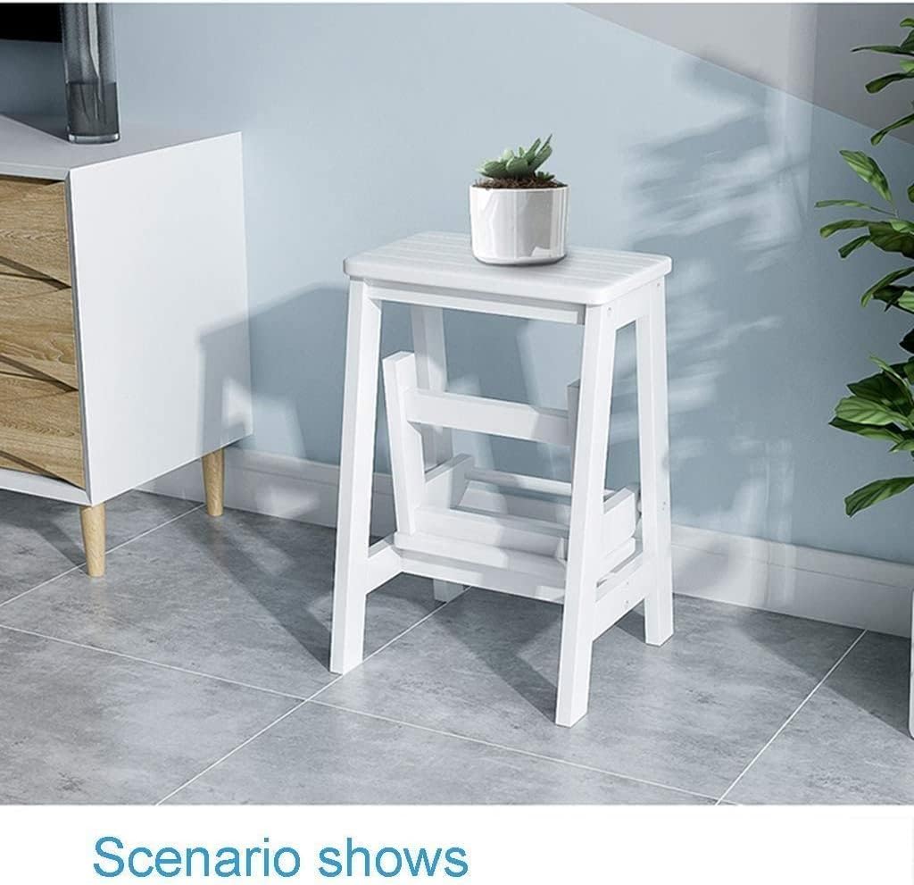 OKUOKA Indoor Climbing Stool,Ladders Telescopic Ladder Collapsible Step Stool,Folding Ladder Step Stool Small Wooden Ladder 2 Floor Step Folding Stool Folding Stool Portable Ladder Step S