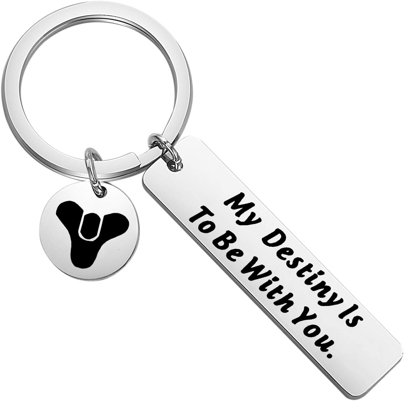 KUIYAI Destiny 2 Inspired Keychain Video Gamer Player Gift My Destiny is to Be with You Gamer Gift for Boyfriend