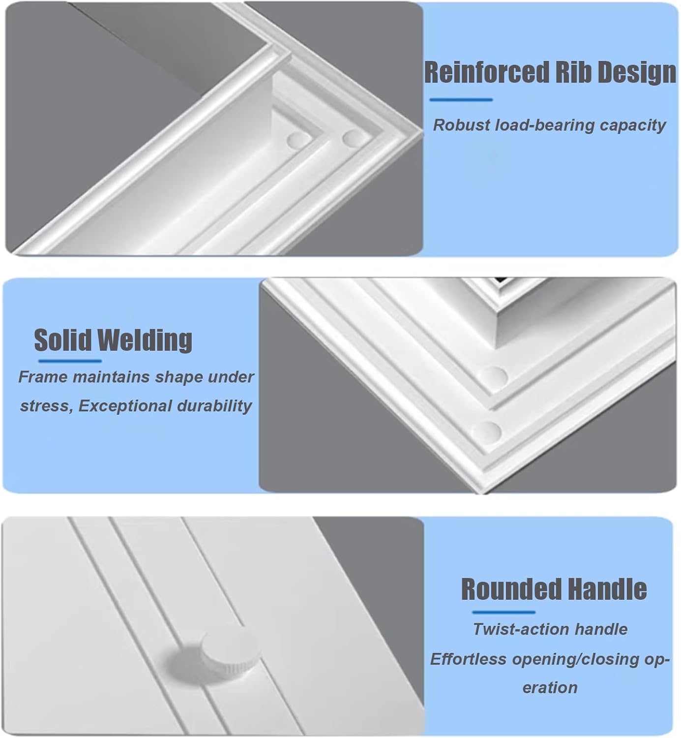 Customisable Metal Inspection Door, Heavy-Duty Flush Mount Drywall Access Panel with Rotary Lock, Service Shaft Doors Hatch