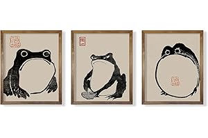 Japanese Frog Wall Art Decor: Wabi-Sabi Charm for Your Space