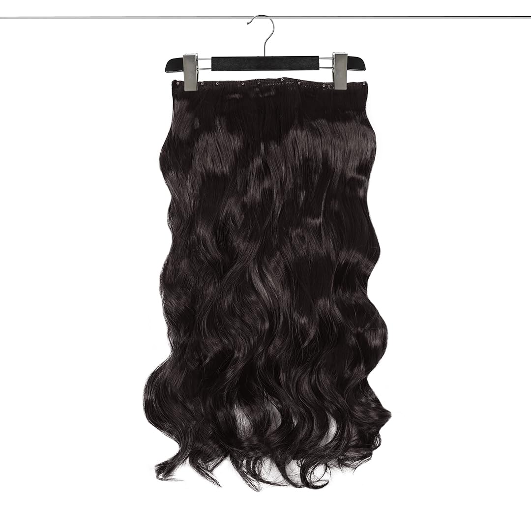 AHS 24 Inches Long Curly hair Extension | Wavy Hair Extension | Synthetic Hair Extension (Brown)-image-31