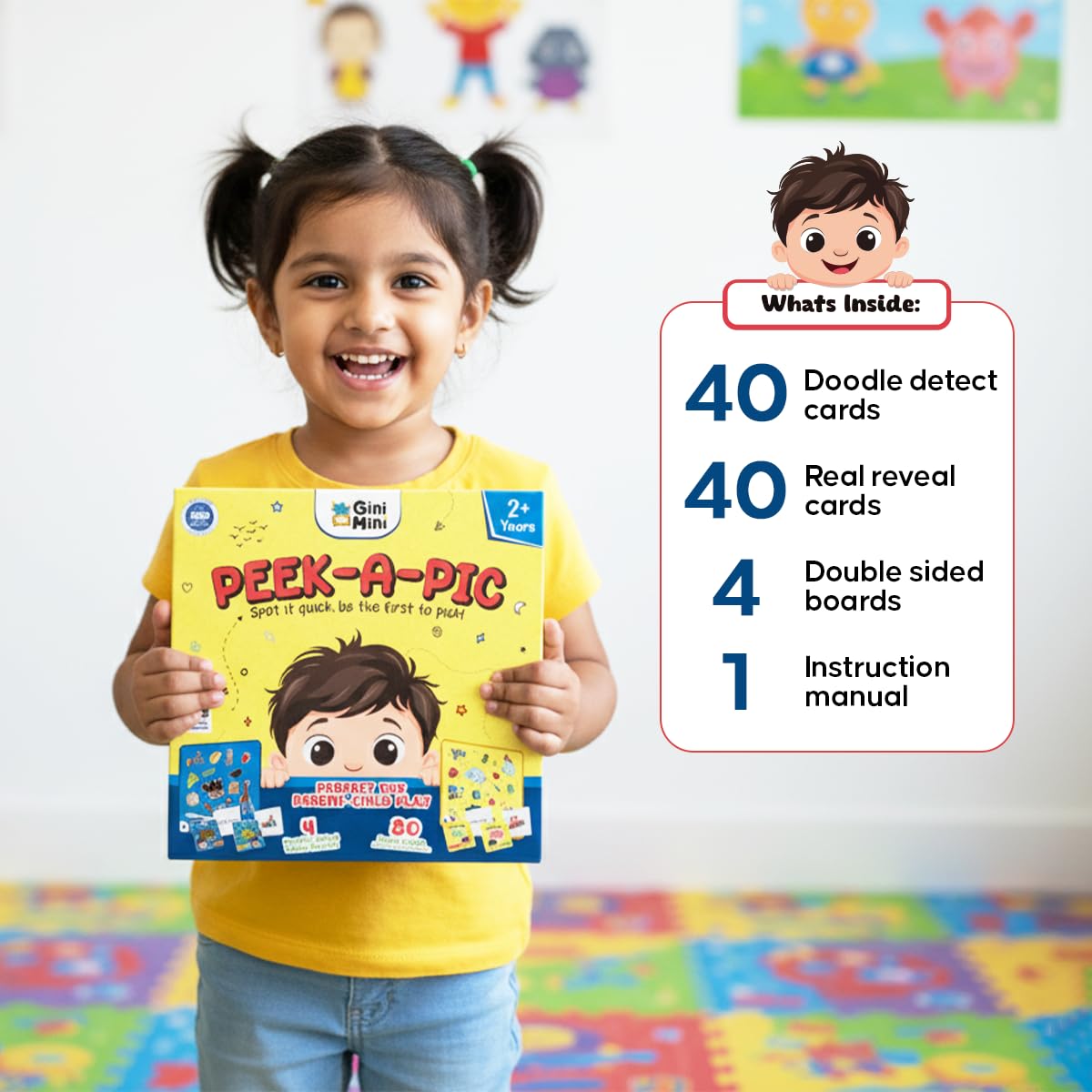 GiniMini Peek-A-Pic Game - Educational Card Game for Kids -3