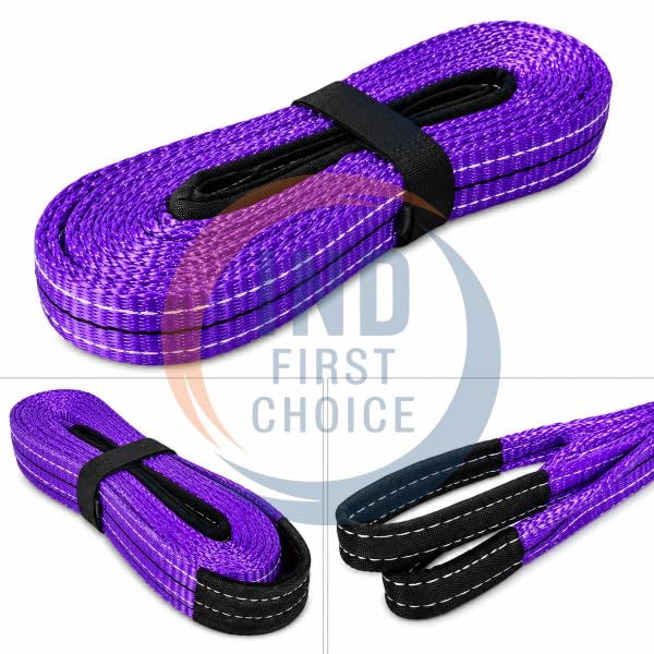 Image of IND 1 Ton Lifting Belt 1 Meter Polyester Webbing Sling | Heavy Duty Flat Eye to Eye Lifting Strap | 1000 kg Capacity for Crane, Hoist, Material Handling, Cargo & Rigging