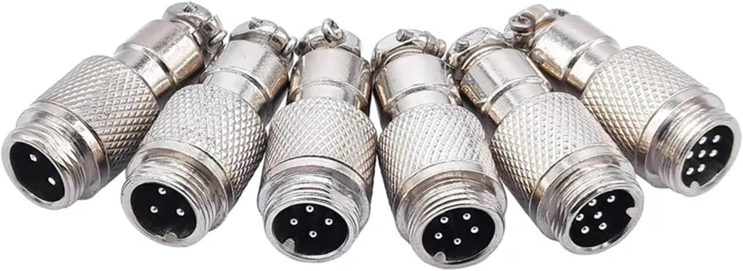 5pcs GX12 Cable Butt Joint Connector Push Pull Circular 2pin3pin4pin5pin6pin 5A 125v Male-Female Butt Connectors(5 pin5pcs)