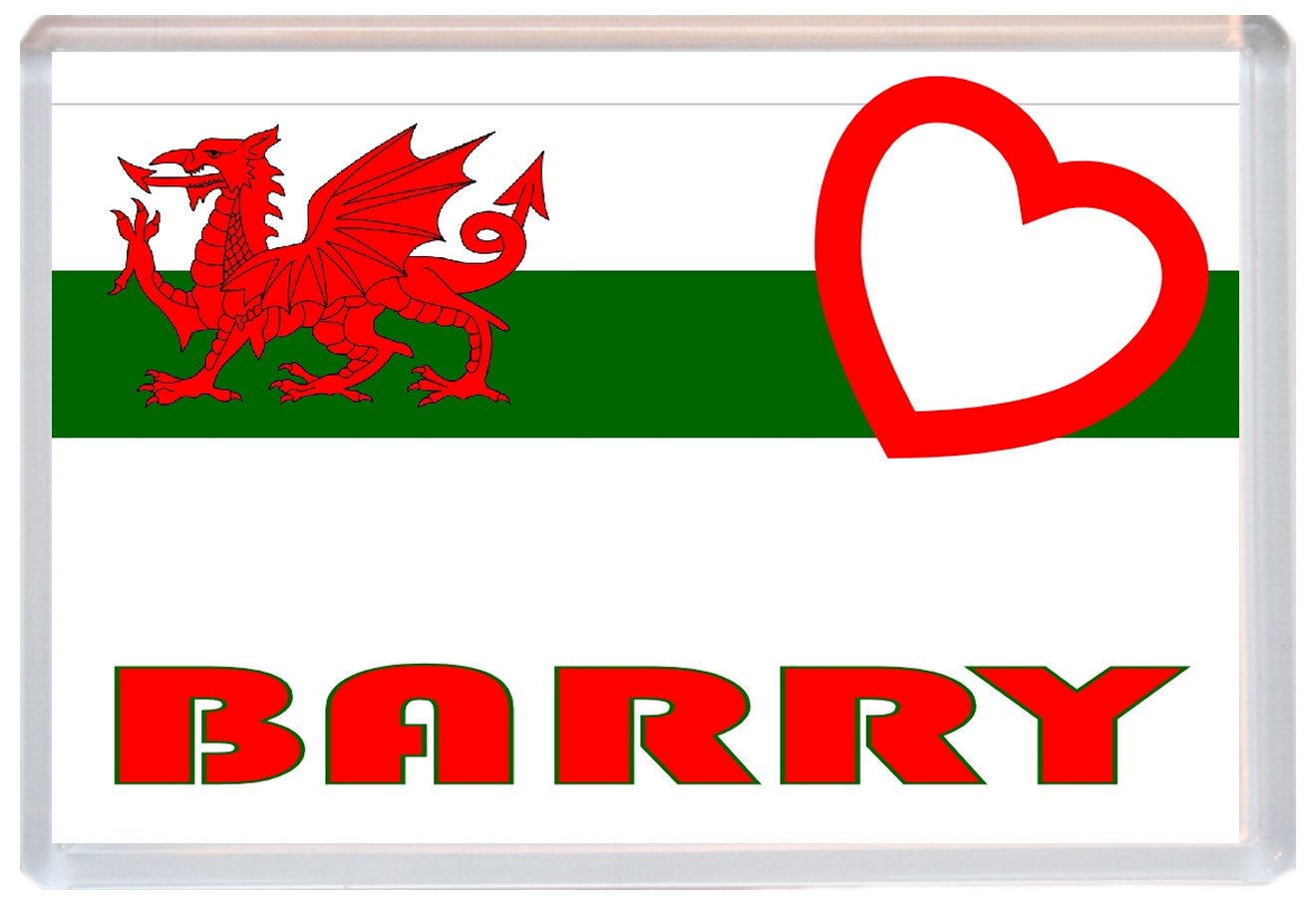 Baked Bean Store Barry - Love Wales/Welsh Flag Towns & Cities - 96 X 67Mm Jumbo Fridge Magnet