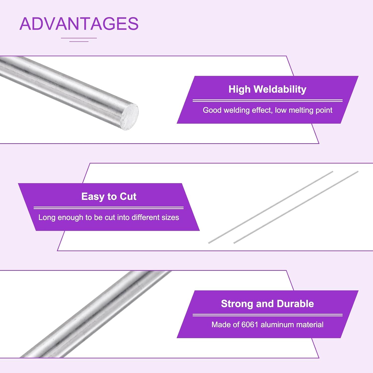 DMiotech 20 Pcs Aluminum Rods,0.1" Dia 4" Long Solid Round Rod 6061 Extruded Lathe Bar Stock Aluminum Metal Rods for DIY Craft Model Plane Ship Car