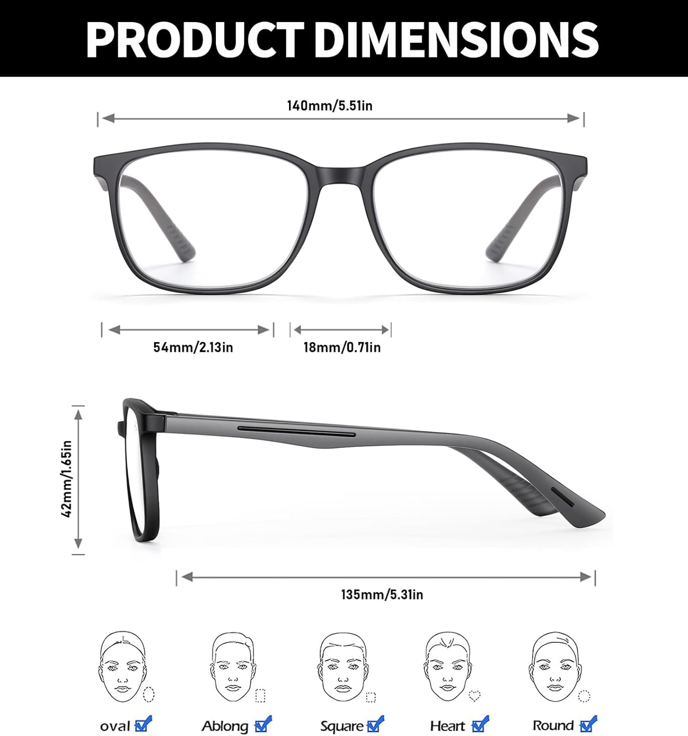 Reading Glasses for Men,3 Pack Blue Light Blocking Readers for men with Comfort Spring Hinge,Large Wide Square Frame Readers,Stylish Computer Eyeglasses(+0.25) - Image 5
