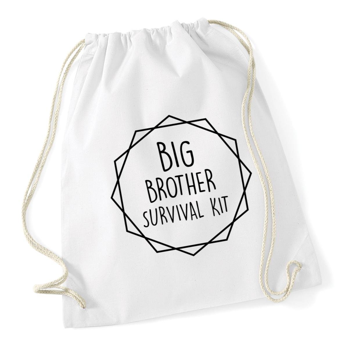 Hippowarehouse Big brother Survival Kit kit Drawstring Cotton School Gym Bag 37cm x 46cm, 12 litres