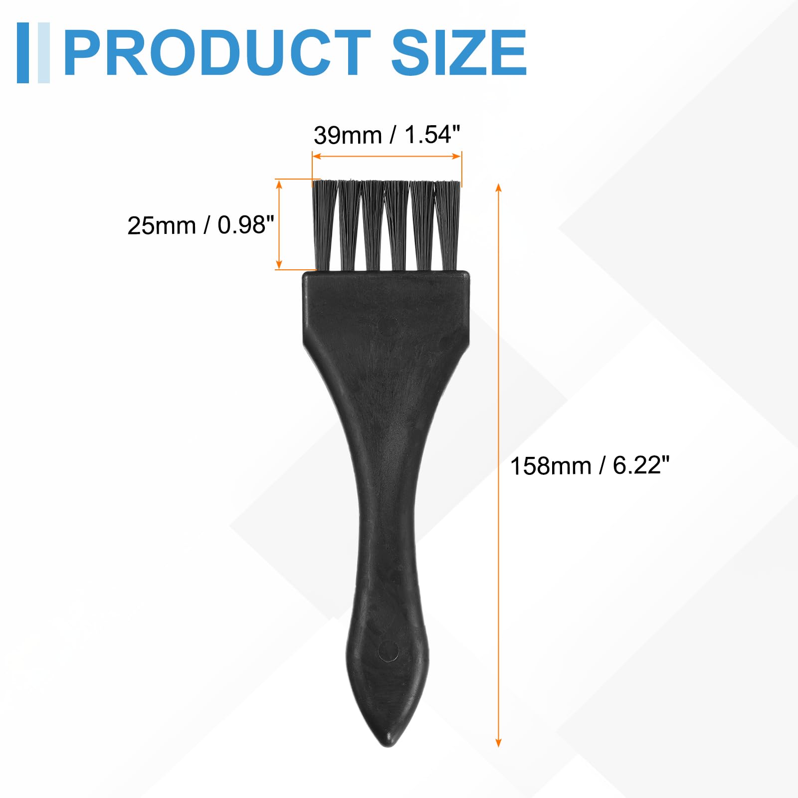 QUARKZMAN 6Pcs Spazzola Antistatica 25x39mm Manico PP Portatile Nylon Spazzole Pulizia ESD Antistatiche Per Elettronica Tastiera Computer, Nero