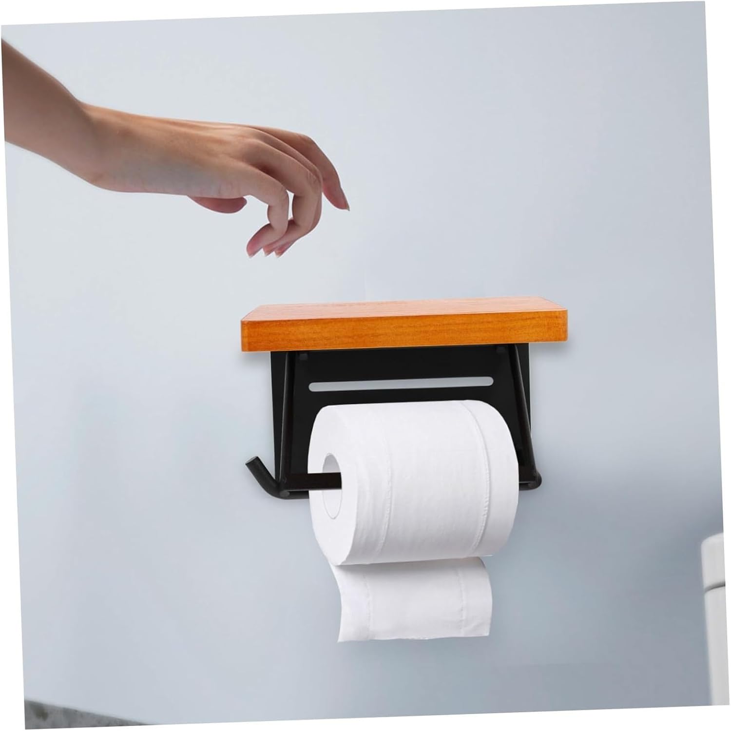 Toilet Paper Holder Wall Mounted Toilet Paper Holder with Shelf Stylish and Tissue Rack for Bathroom Organization Bathroom Tissue