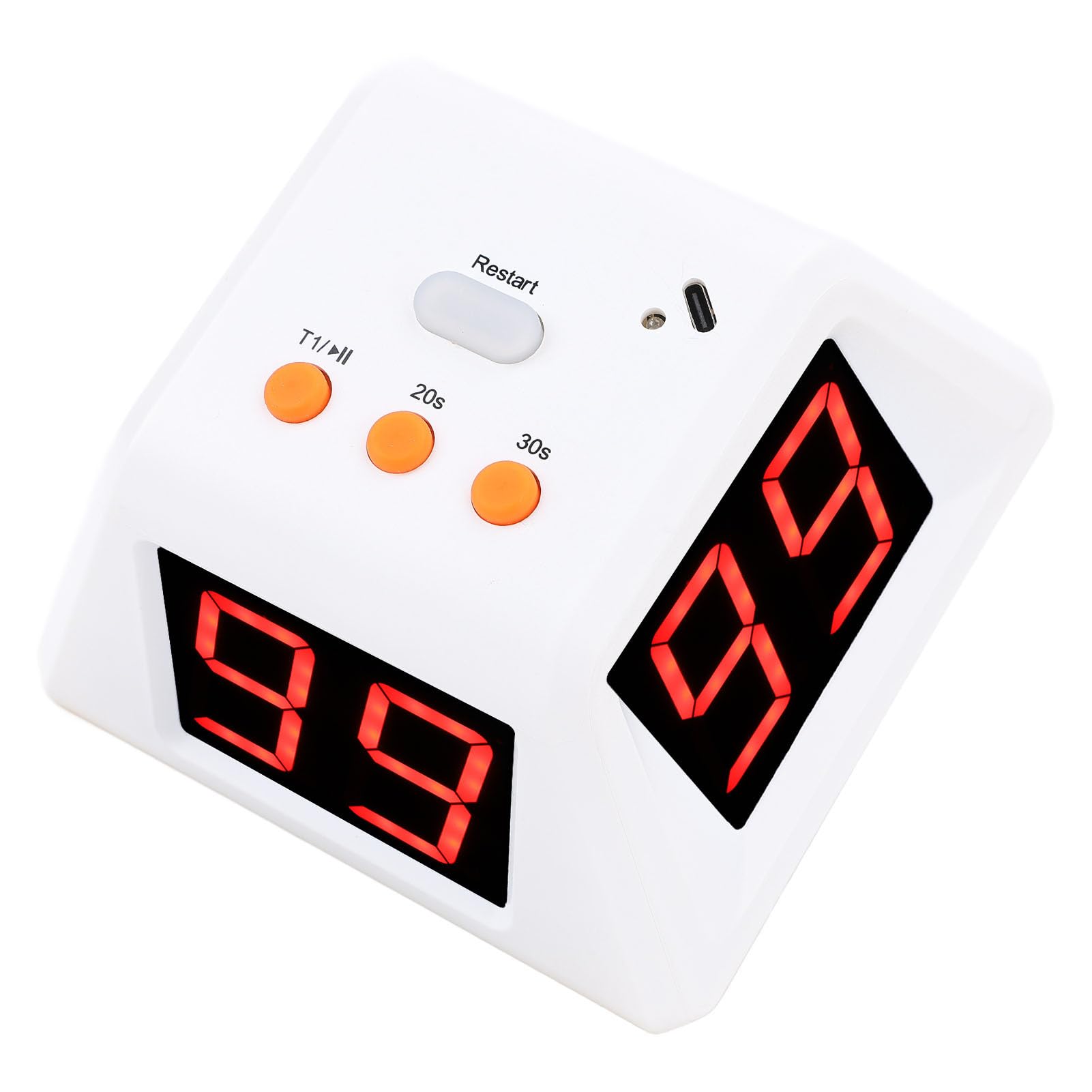 Temporizador Digital de 4 -Sides, Temporizador de Disparo Digital de 1.4 Pulgadas para el Juego de Mesa (White)