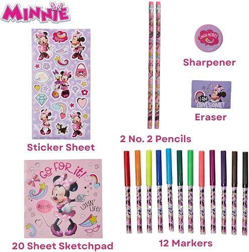 Miniatura 2 de Innovative Designs Disney Minnie Mouse - Juego de actividades de color y rollo con estuche de transporte, calcomanías y suministros de arte