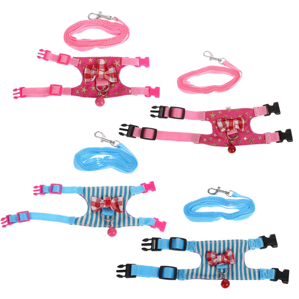 Ensemble de Laisse de Harnais de Lapin Hamster pour Sangle de Poitrine pour Petit Animal Furet