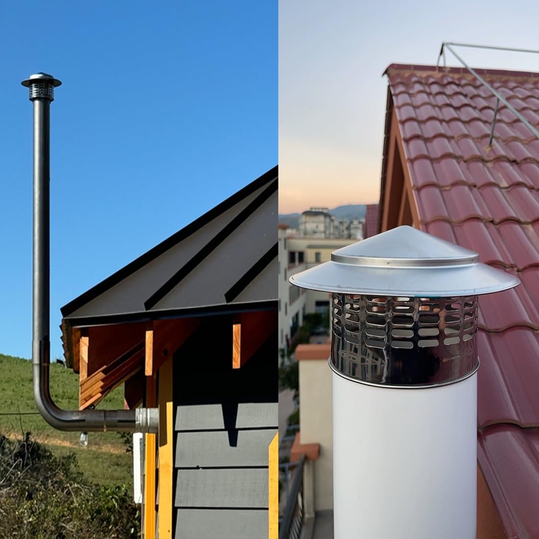 110 Mm/160 Mm/200 Mm/250 Mm/300 Mm Tapa Para Chimenea De Acero Inoxidable 304, Sombrero De Ventilación Chino, Sombrerete De Nieve De Lluvia, Protector De Pájaro Para Chimenea(250 mm-9.8 in)