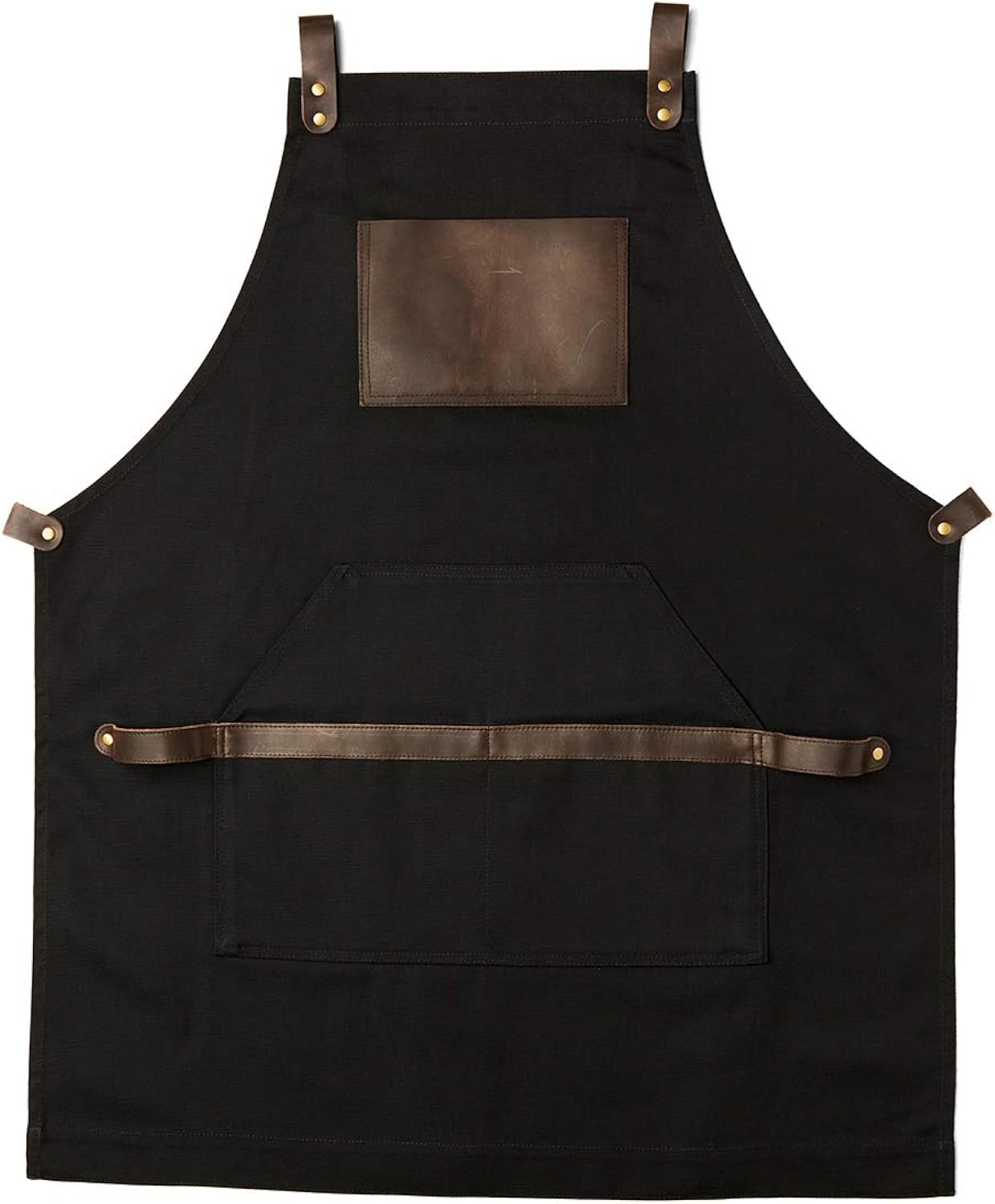 OleksynPrannyk Work Apron in Non-Waxed Canvas with Cross Straps Adjustable