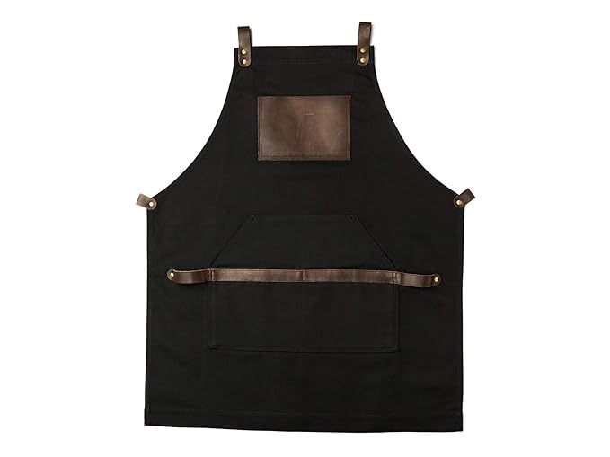 Work Apron in Non-Waxed Canvas with Cross Straps Adjustable