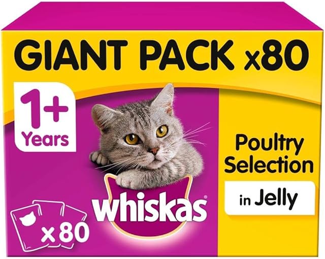 Whiskas Poultry Selection in Jelly, 80 x 100g