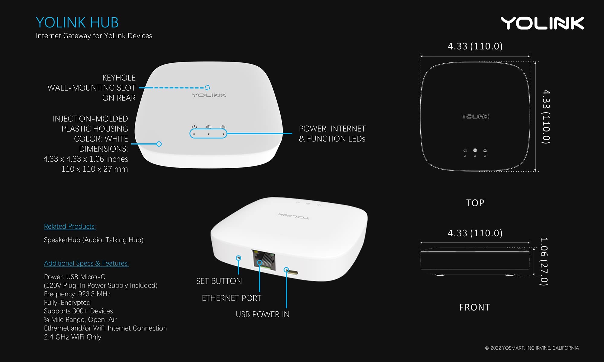 YoLink Smart Home Starter Kit Smart Plugs with Energy Monitoring Hub Kit 2 Smart Outlet Compatible with Alexa — view 5