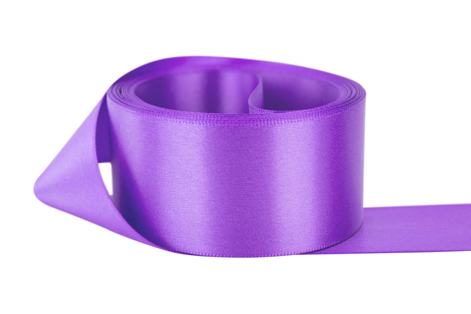 Ribbon Bazaar Double Faced Satin - Premium Gloss Finish - 100% Polyester Ribbon for Gift Wrapping, Crafts, Scrapbooking, Hair Bow, Decorating &amp; More - 3/8" Grape 50yd Spool