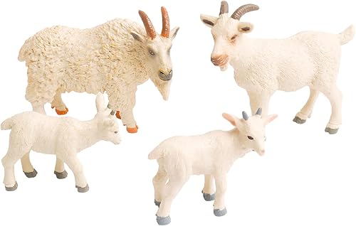 Aydinids 4 figuras de oveja de plástico realista de resina de cordero de cabra para decoración de pasteles, fiesta, decoración del hogar,