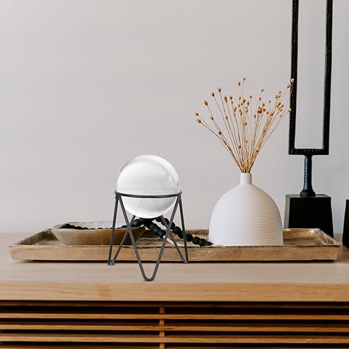 Miniatura 5 de VOSAREA Soporte de exhibición de bola de hierro negro Soporte de esfera Soporte de esfera Soporte de exhibición de hierro Estante de bola de cristal